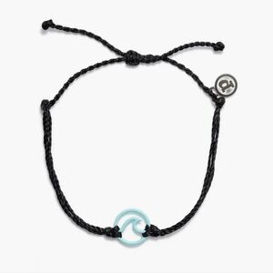 Black and Blue Wave Charm Bracelet